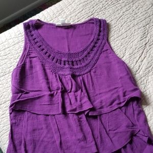 Coldwater Creek purple ruffled top